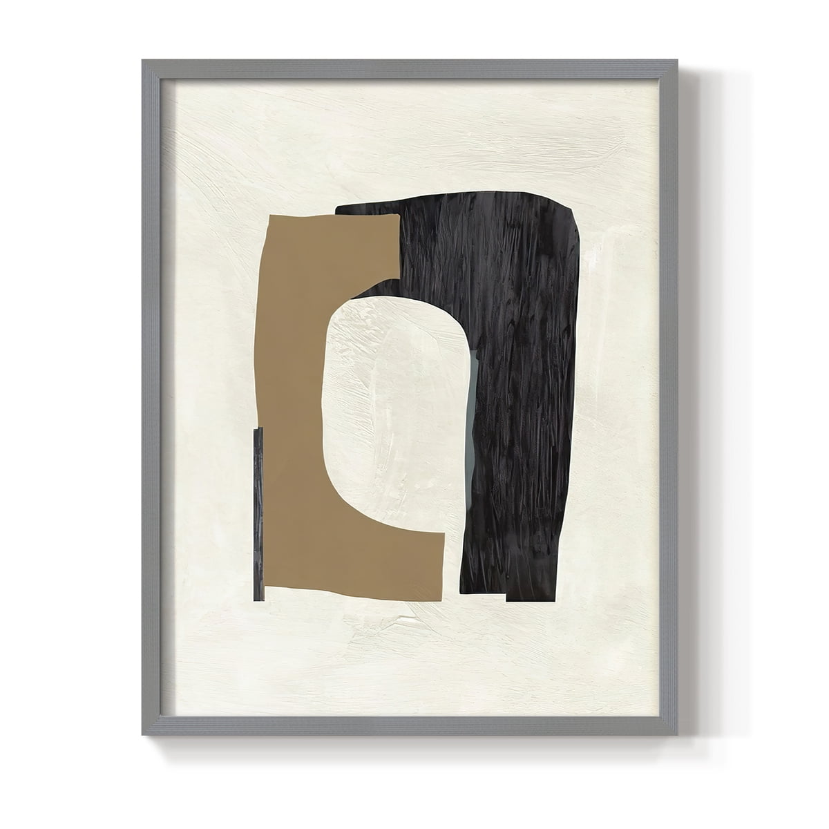 Cardboard Cutouts I Framed Print in Gray Solid Wood Framed Print No Nail Hanging