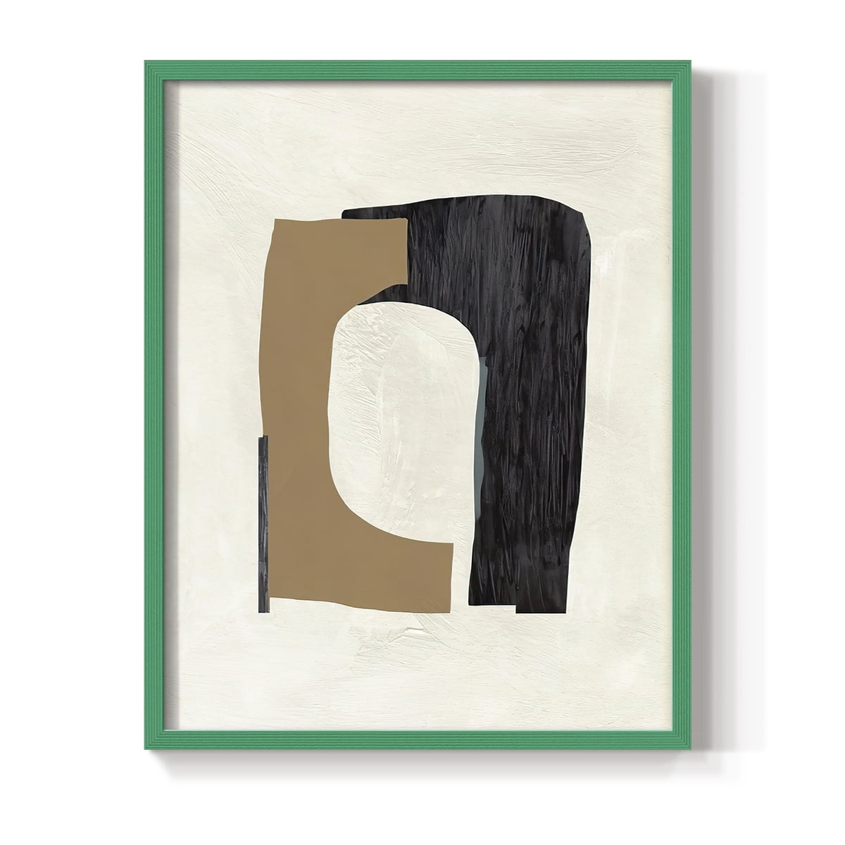 Cardboard Cutouts I Framed Print in Green Solid Wood Framed Print No Nail Hanging