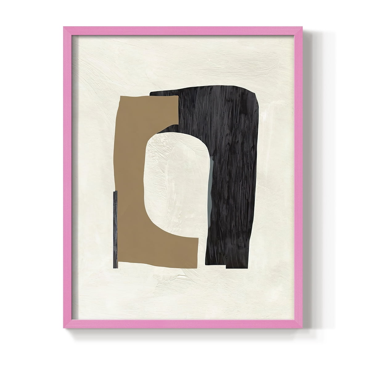 Cardboard Cutouts I Framed Print in Pink Solid Wood Framed Print No Nail Hanging