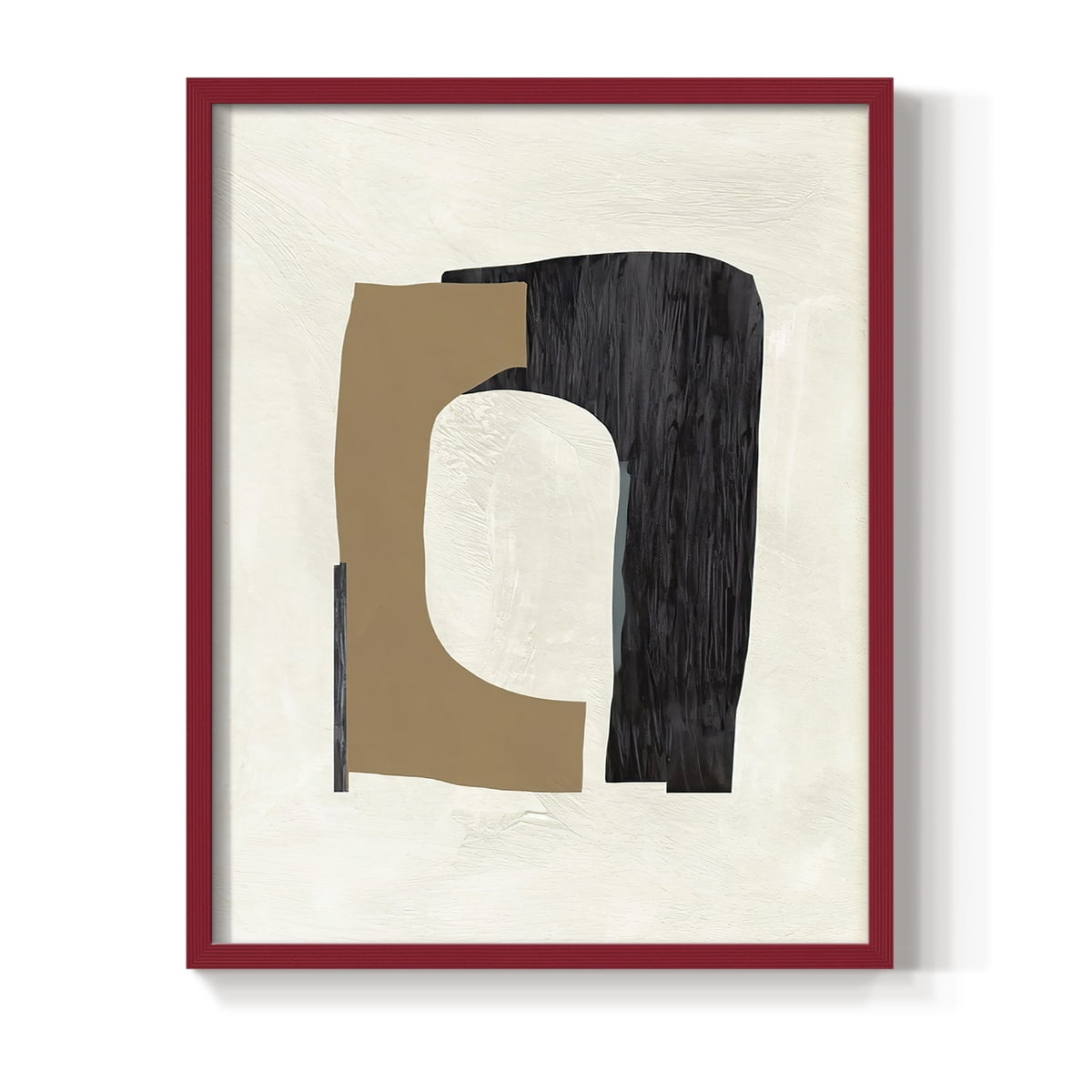 Cardboard Cutouts I Framed Print in Red Solid Wood Framed Print No Nail Hanging