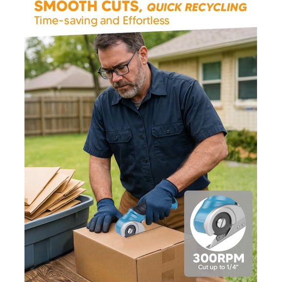 Cardboard Cutter Cordless Electric Scissors - Mens Valentines Day Gifts for Him Electric Box Cutter for Cardboard Recycling, Heavy Duty Carpet Cutting Tool for Plastic, Box, Leather