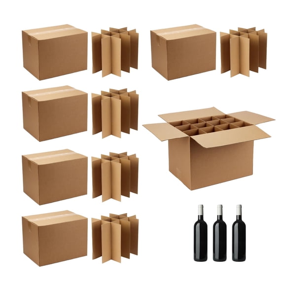 Cardboard Divider Packing Boxes Kits For Shipping Glassware Dishes Wine