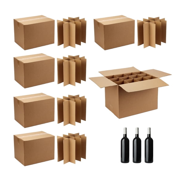 Cardboard Divider Packing Boxes Kits For Shipping Glassware Dishes Wine