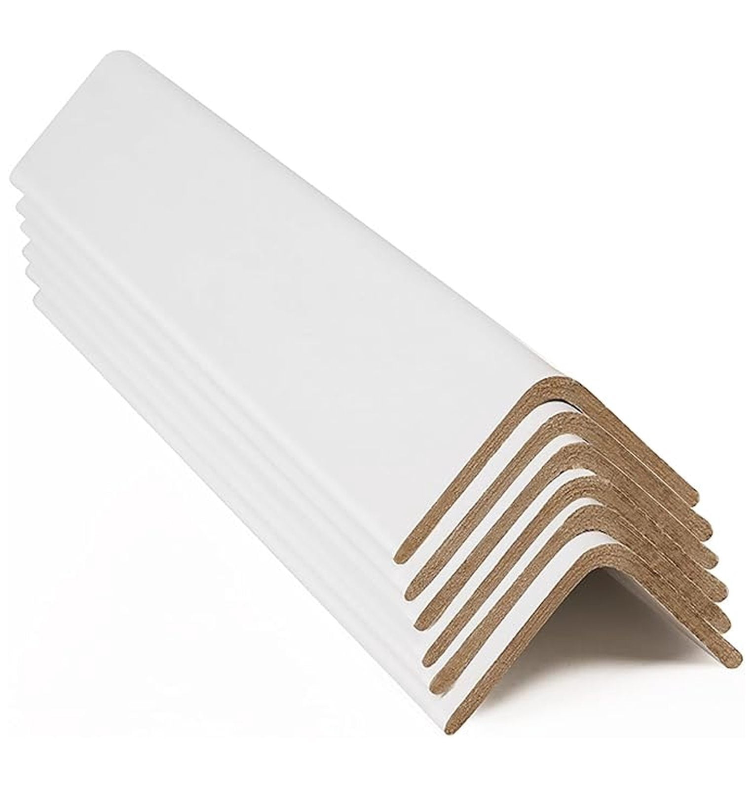 Cardboard Edge Protectors for Shipping - 2.5"W x 2.5"D x 36"L, Light Duty, Pallet Corner Protectors, Angle Boards, White, 45/Pack