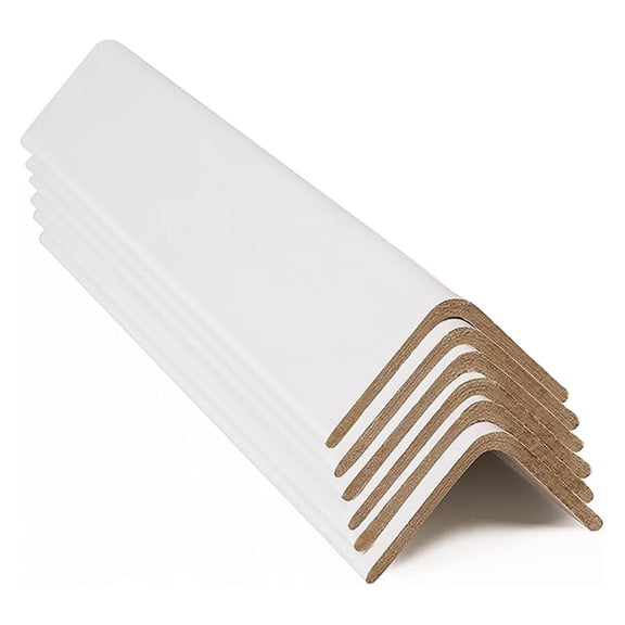 Cardboard Edge Protectors for Shipping - 2.5"W x 2.5"D x 36"L, Light Duty, Pallet Corner Protectors, Angle Boards, White, 45/Pack