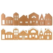 Cardboard Gingerbread Village for Christmas, Foldable Paper House Set for Tabletop and Windowsill Display, No Glue Needed Holiday Decor, Great for Holiday Parties and Tabletop Scenes