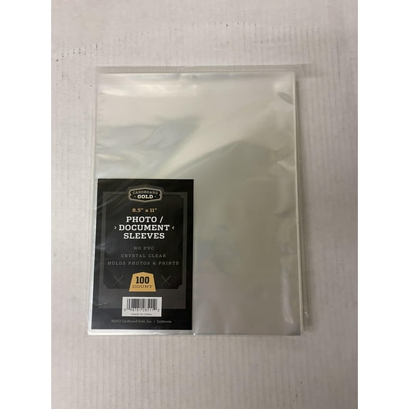 Cardboard Gold 8.5x11 document sleeves, archival safe storage.