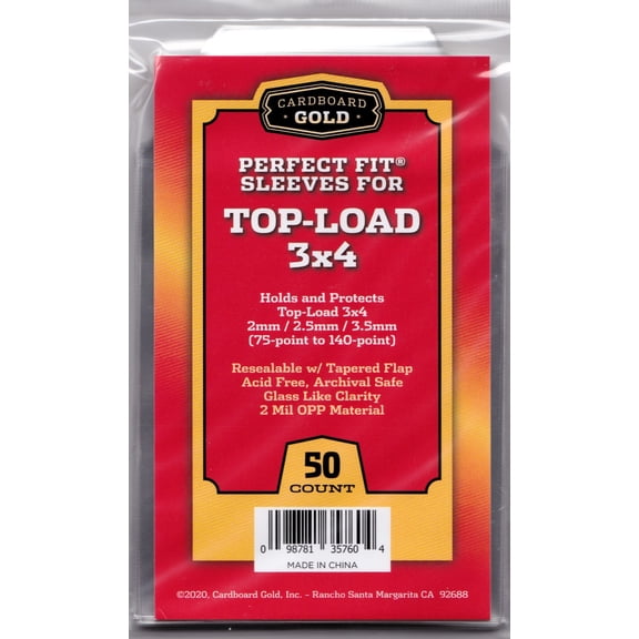 Cardboard Gold: Perfect Fit Sleeves for 3"x4" Toploaders (75pt to 140pt)