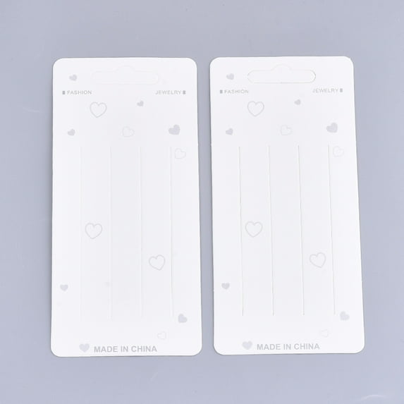 Cardboard Hair Clip Display Cards Rectangle Ivory 14.9x6.9cm