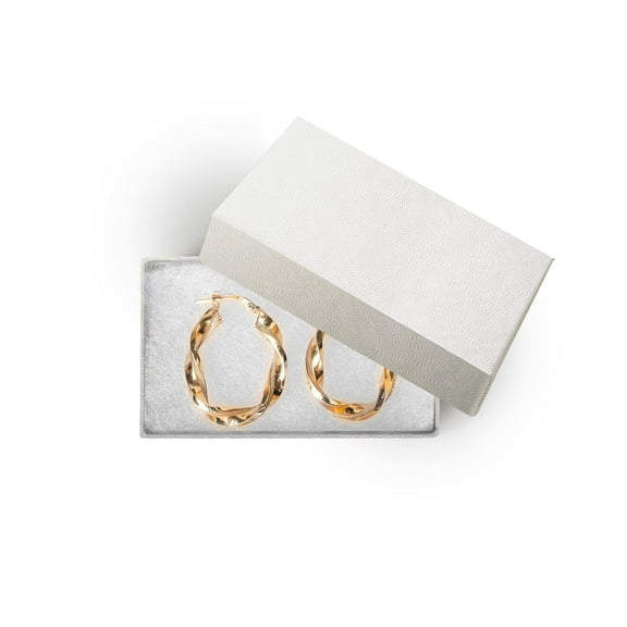 Prestige & Fancy Luxury White Swirl Jewelry Boxes, Cotton-Filled Cardboard Gift Boxes with Lids for Bracelets, Earrings, and Small Accessories, 2.55 x 1.5 x 1 in, 50-Pack