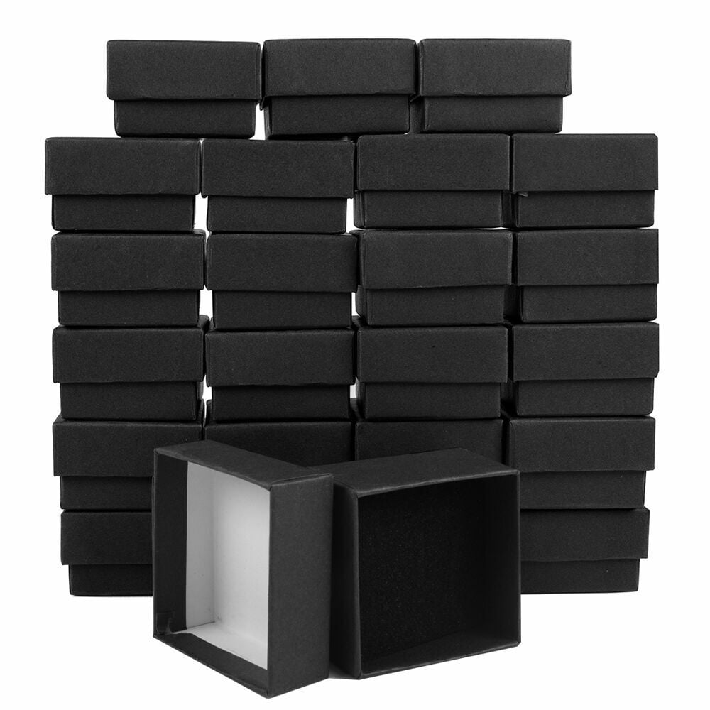 Cardboard Jewelry Gift Boxes, 24 Packs Kraft Paper Ring Box Case with