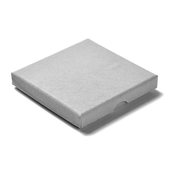 Cardboard Jewelry Set Boxes with Sponge Inside Square Gray 9.05~9.1x9.1~9.15~x1.5~1.6cm