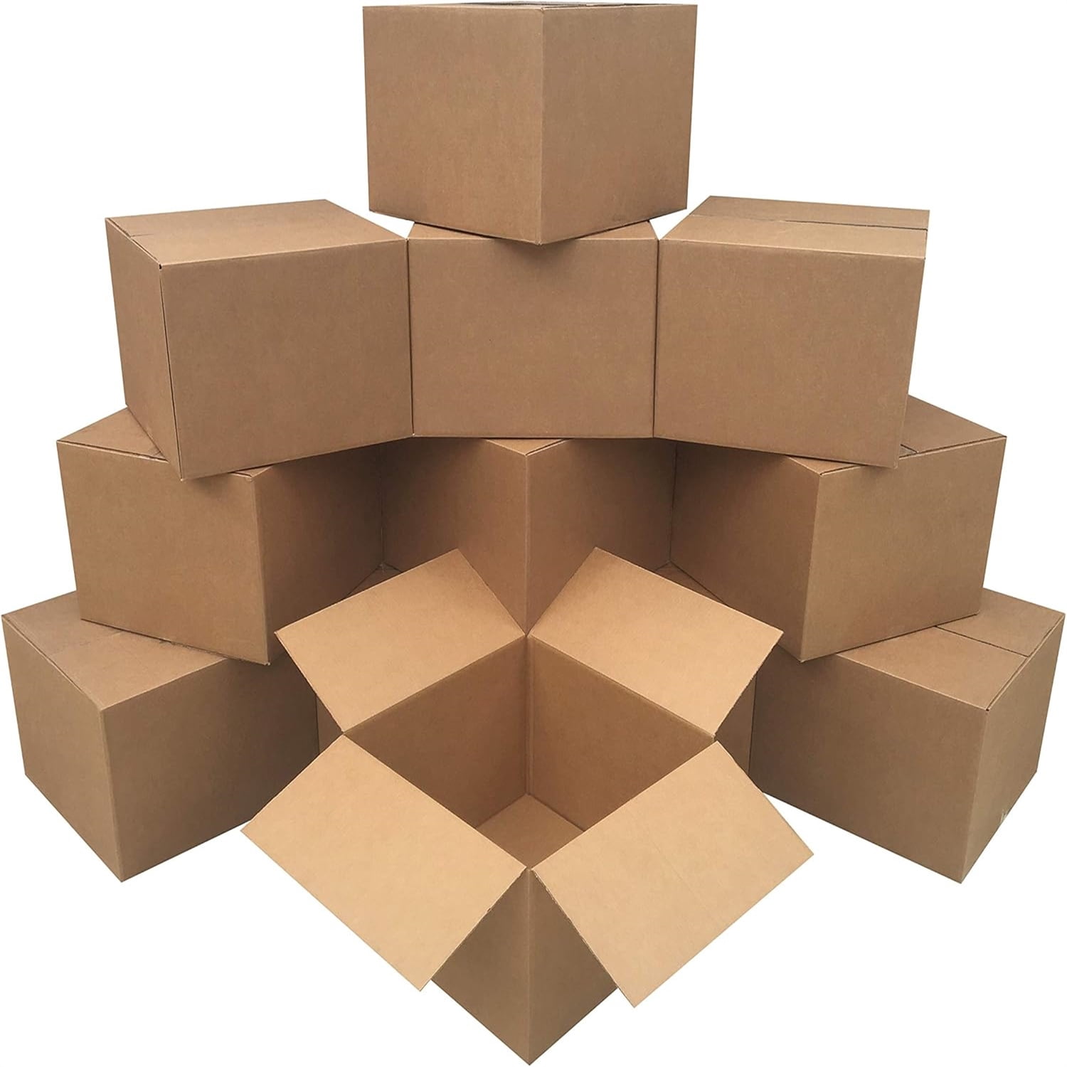 Cardboard Moving and Storage Boxes, 12 Pack, Large, Brown, 20" x 20" x 15"