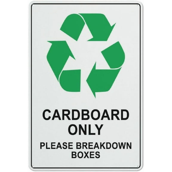 Cardboard Only Please Breakdown Boxes Sign Safe Sign, Signs Outdoor, 12 X 8 In, Sign For Home, Business, Driveway Alert