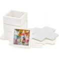 thumbnail image 1 of Cardboard Paper Gift Storage Boxes with Plastic Visible Caps Clear Window Gift Case Square White Finish Product: 8.6x8.4x4cm, 1 of 5