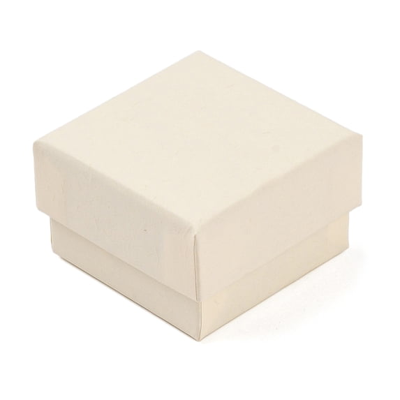 Cardboard Paper Jewelry Storage boxes with Sponge Gift Package Supplies Square White 5.1x5.1x3.2cm