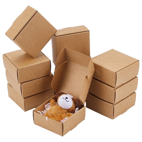 Cardboard Paper Mailer Boxes Shipping Boxes BurlyWood Square 6.5x6.5x3cm for DIY