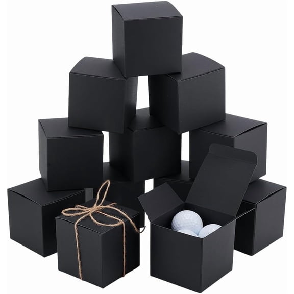 Cardboard Paper Packaging Boxes Square Black 8x8x8cm 10pcs/set diy