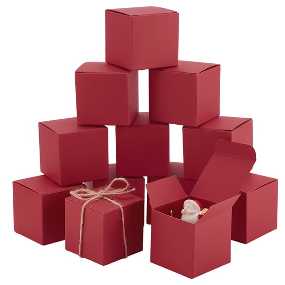 Cardboard Paper Packaging Boxes Square Indian Red 5x5x5cm 10pcs/set