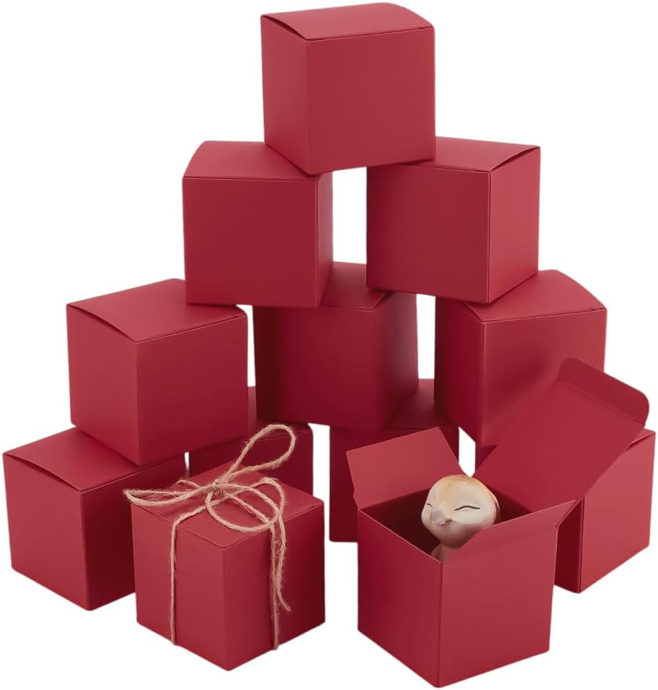 Cardboard Paper Packaging Boxes Square Indian Red 6x6x6cm 10pcs/set ...