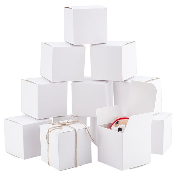 Cardboard Paper Packaging Boxes Square White 8x8x8cm 10pcs/set DIY