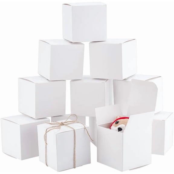 Cardboard Paper Packaging Boxes Square White 8x8x8cm 10pcs/set