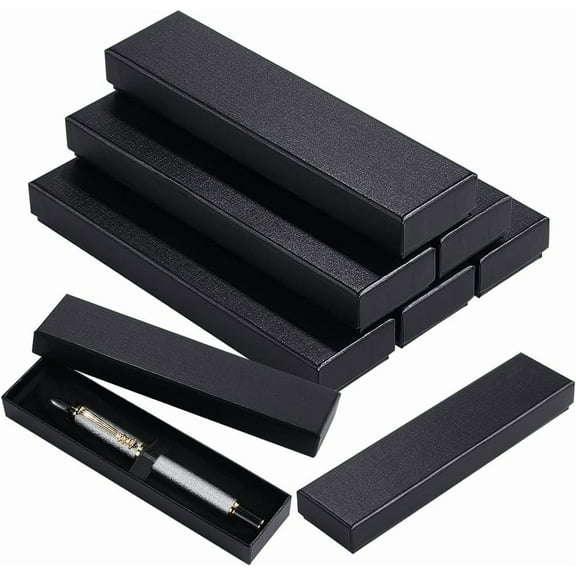Cardboard Pen Package Boxes Pen Gift Boxes Rectangle Black 17.4x4.4x2.2cm