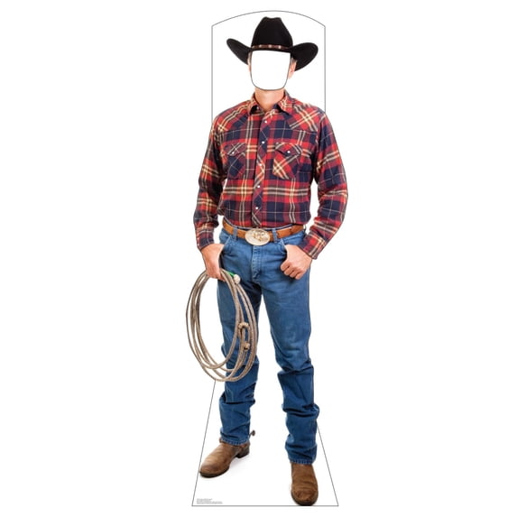 Cardboard People Cowboy with Rope Stand-in Life Size Cardboard Cutout Standup