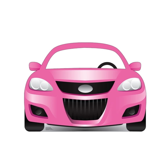 Cardboard People Pink Sports Car Stand-in Cardboard Cutout Standup