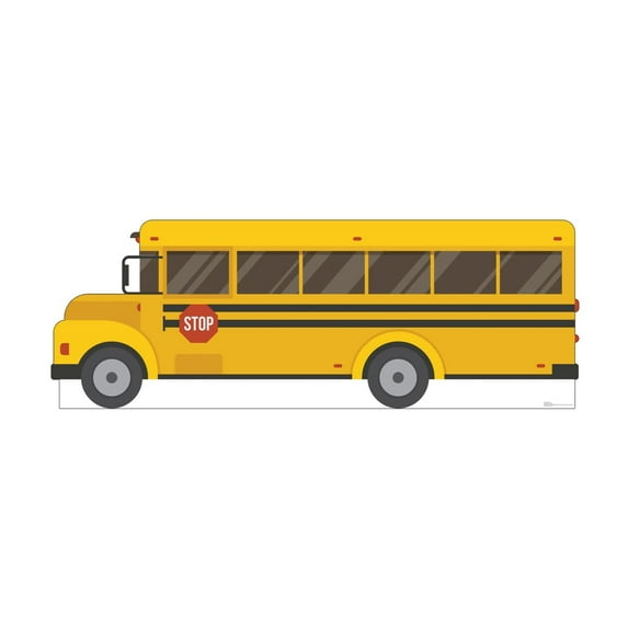Cardboard People School Bus Cardboard Cutout Standup