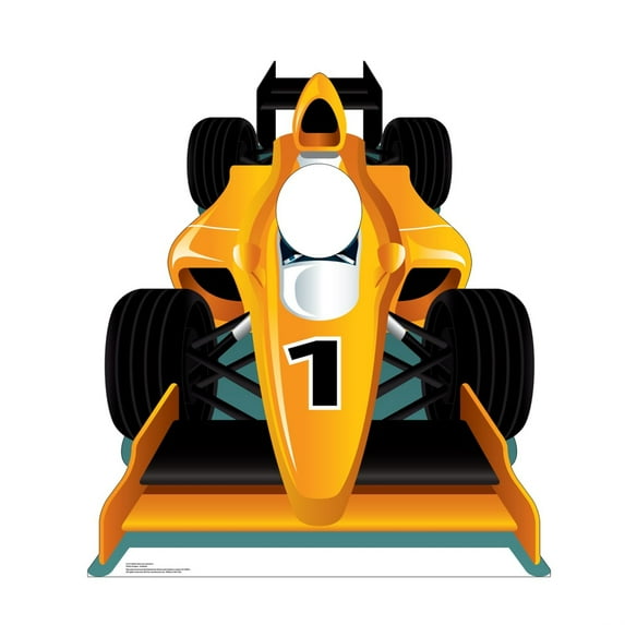 Cardboard People Yellow Race Car Stand-in Life Size Cardboard Cutout Standup