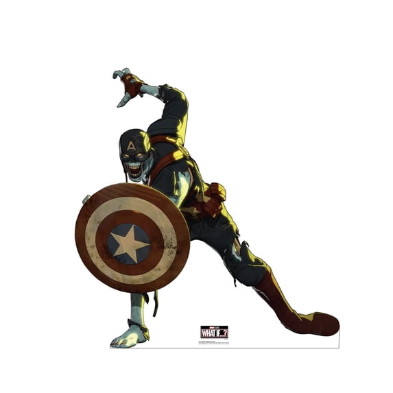 Cardboard People Zombie Captain America Life Size Cardboard Cutout Standup - Marvels What If? (TV Series)