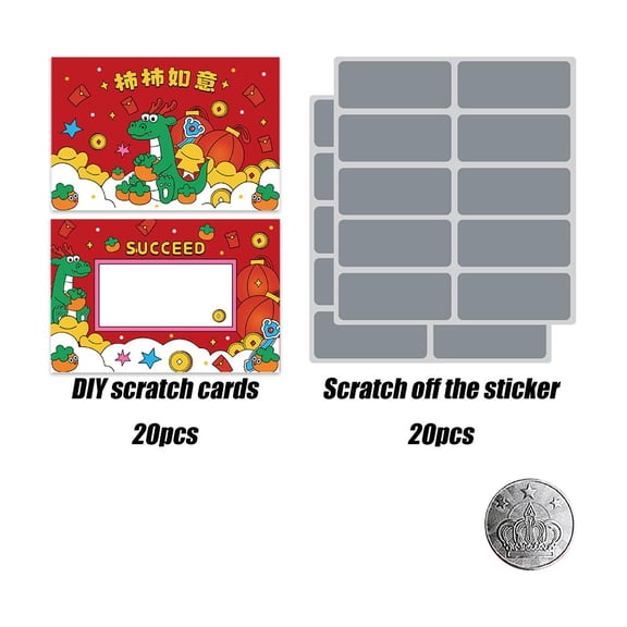 Cardboard Scratch-Off Cards with Festive Design for Parties, Promotions, and Gifts