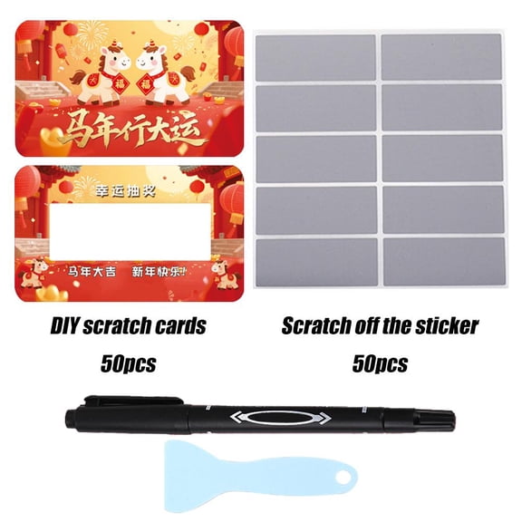 Cardboard Scratch-Off Cards with Festive Design for Parties, Promotions, and Gifts