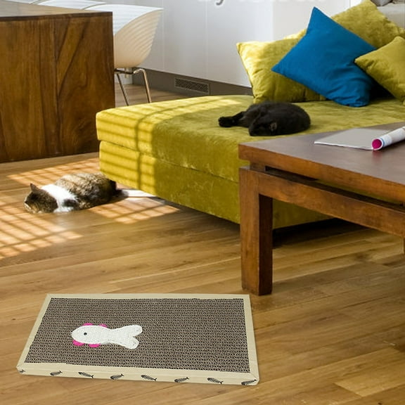 Cardboard Scratcher Pad Scratching Post: Cat Scratch Pad Cat Scratching Post with Durable High Density Cardboard Indoor Toy for Cat Double Sided Design for Double Life, 43.5 cm×21.5 cm×2 cm, Brown B