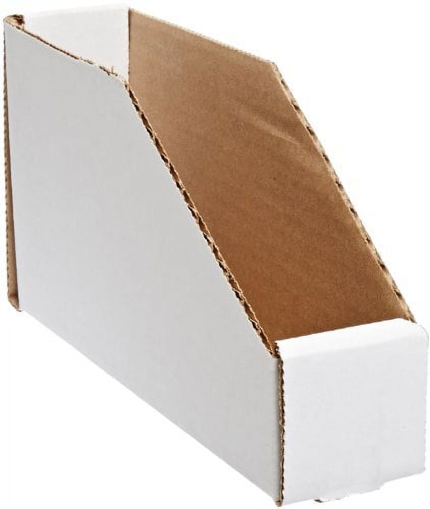 Cardboard Storage Bins, 2"X 9"X 4 1/2", White, Pack Of 25, For