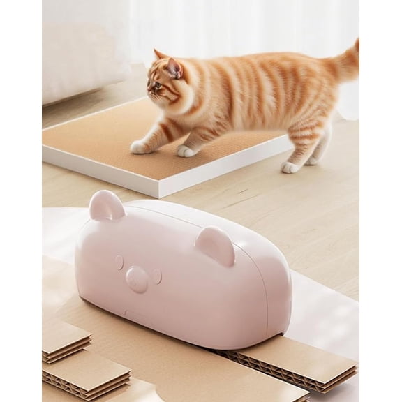 Cardboard Stripper - Cardboard Cutter for Cat Scratchers, Cardboards Stripper Tool - Secure, Fast and Precision Cutting Tool, Cute Cat Scratch-Off Cutting Knife, DIY Self-Made Corrugated Paper (Pink)