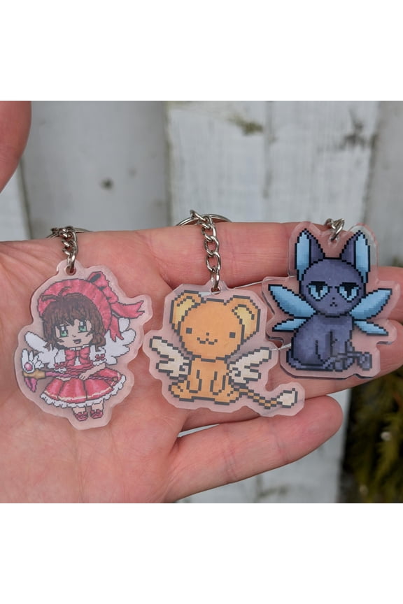 Cardcaptor Sakura Keychain | Kinomoto, Kero & Spinel Sun Anime Charm (1 keychain)