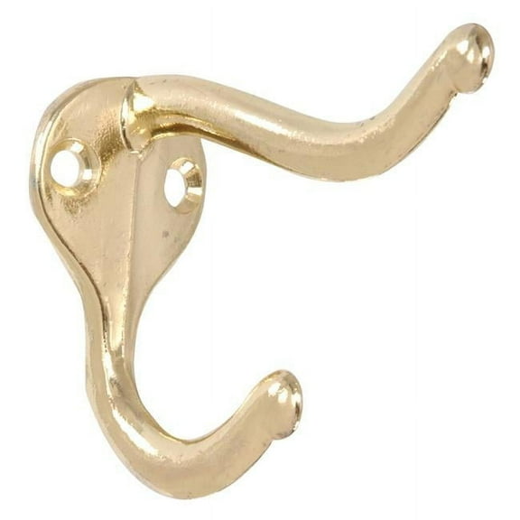 Carded - Coat & Hat Hook, Brass Plated