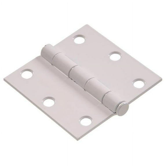 Carded - Square Full Mortise Hinges, White - 3 in.