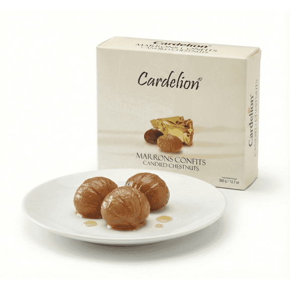 Cardelion Candied Chestnuts (Marrons Glacs) Premium Sweet Chestnuts, Gift-Ready Box, 12.7 oz (360 g)