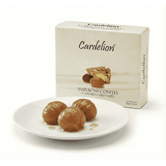 Cardelion Marron Glace - Candied Chestnuts, 90 Gram 3.2 oz, 5 Pieces, Special Occasions Suitable for All Seasons