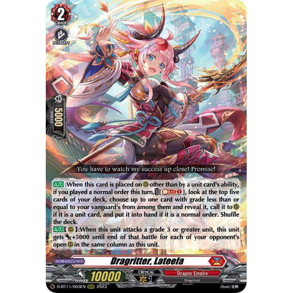 Cardfight Vanguard Clash of the Heroes RRR Dragritter, Lateefa D-BT11/003EN