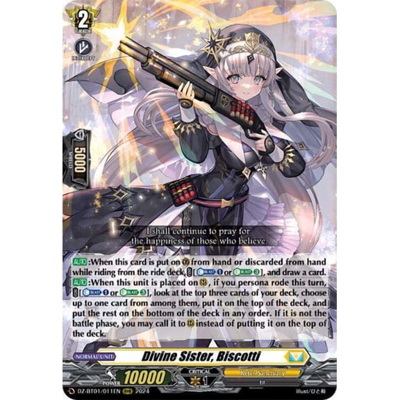 Cardfight Vanguard Fated Clash RRR Divine Sister, Biscotti DZ-BT01/011EN