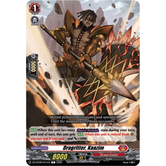 Cardfight Vanguard Super Brave Detonation Common Dragritter, Kaazim DZ-BT09/071EN