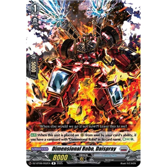 Cardfight Vanguard Super Brave Detonation Rare Dimensional Robo, Daispray DZ-BT09/052EN