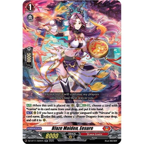 Cardfight Vanguard Symphony of Might & Bloom Double Rare Blaze Maiden, Eesure DZ-BT11/022EN