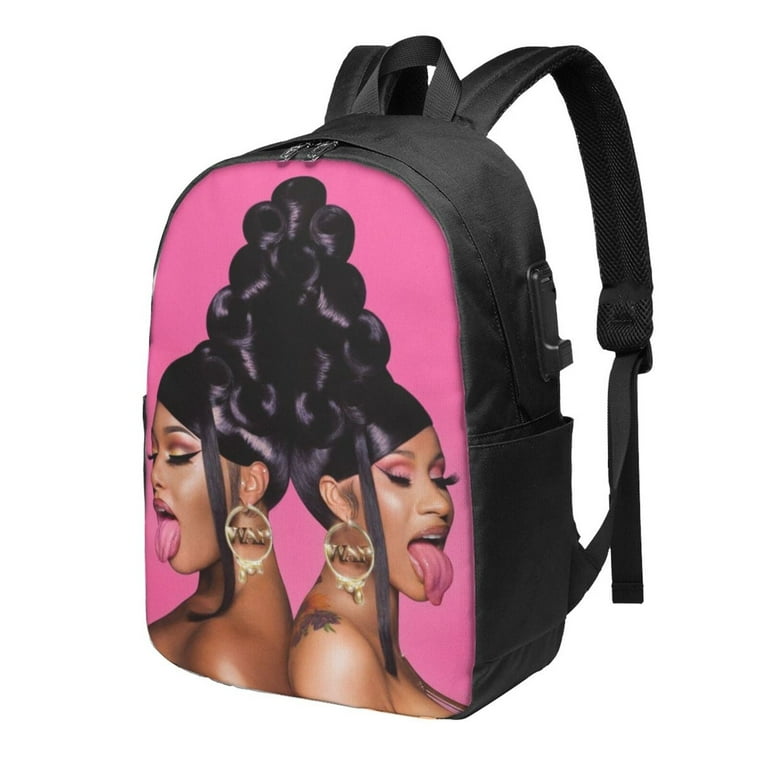 Cardi B Backpack for Men Women Teen Water Resistant Casual Daypack Fits Laptop with USB Charging Port 17 in Bookbag for Travel School Hiking Gift
