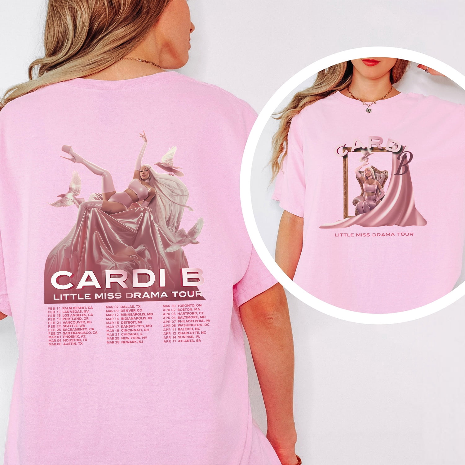 Cardi Bacardi 2 Sided Little Miss Drama Tour 2026 T-shirt, Cardi ...