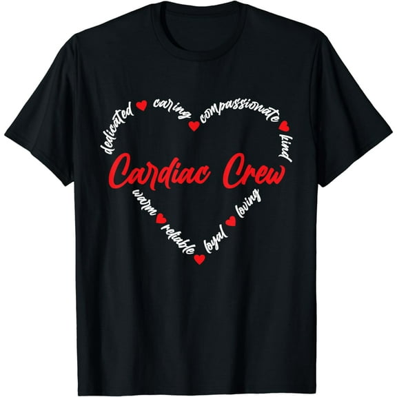 Cardiac Crew Cardiology Nurse Cardiologist T-ShirtMen and women, Black T-shirt, size: Extra large